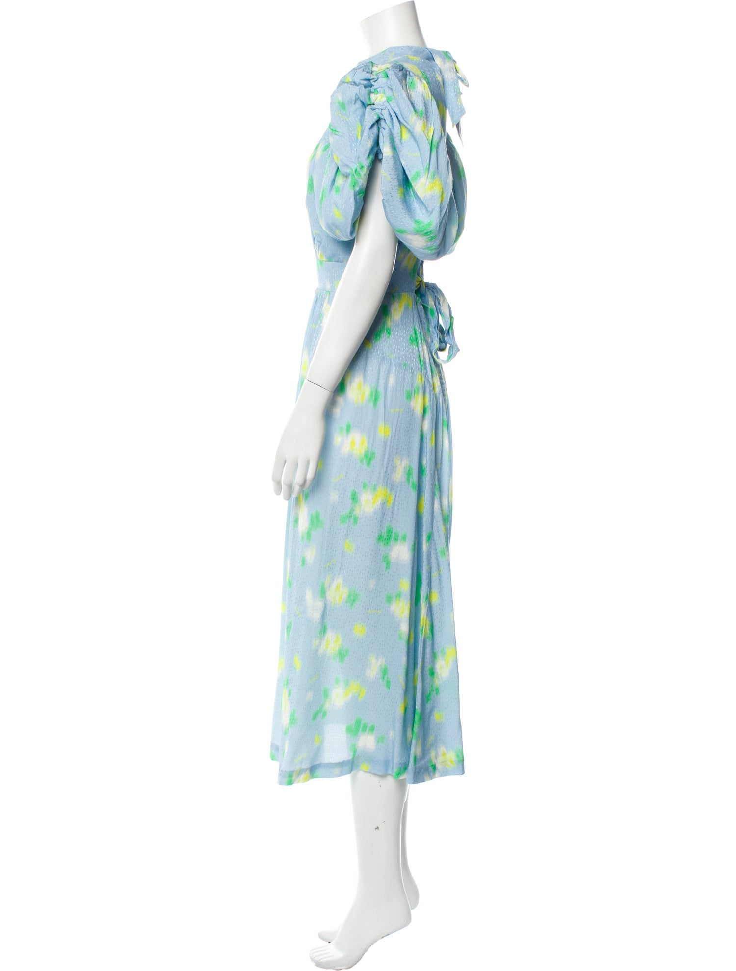ROTATE Birger Christensen Floral Print Long Dress