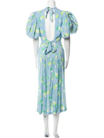 ROTATE Birger Christensen Floral Print Long Dress