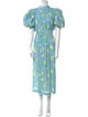 ROTATE Birger Christensen Floral Print Long Dress