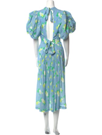 ROTATE Birger Christensen Floral Print Long Dress