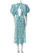 ROTATE Birger Christensen Floral Print Long Dress