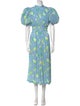 ROTATE Birger Christensen Floral Print Long Dress