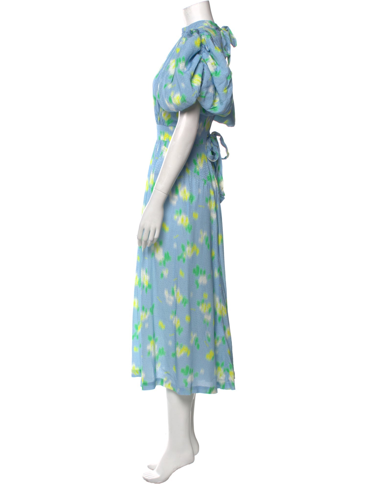 ROTATE Birger Christensen Floral Print Long Dress