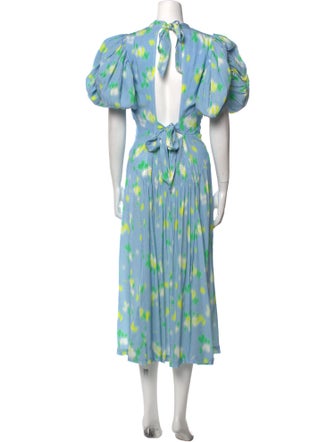 ROTATE Birger Christensen Floral Print Long Dress