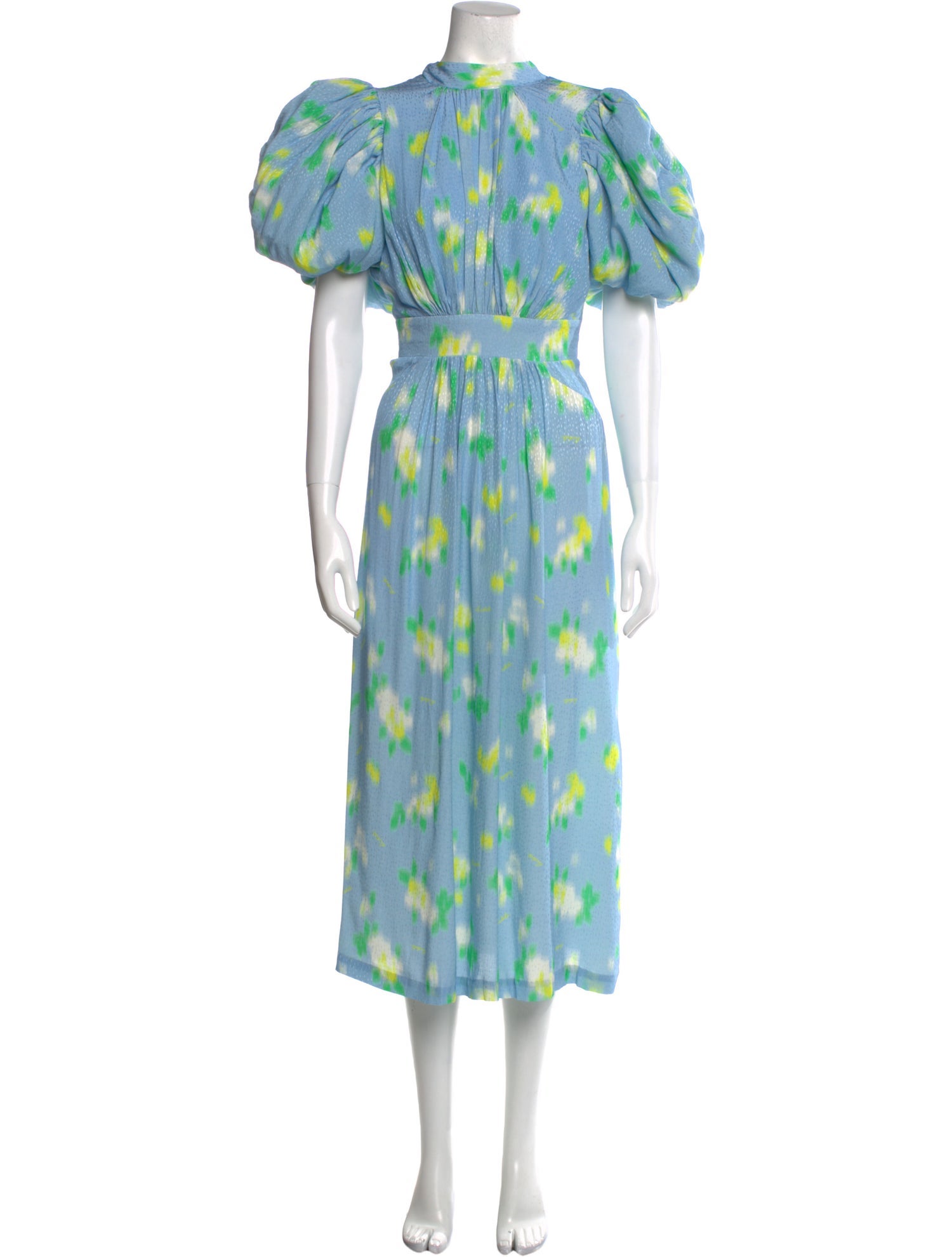 ROTATE Birger Christensen Floral Print Long Dress