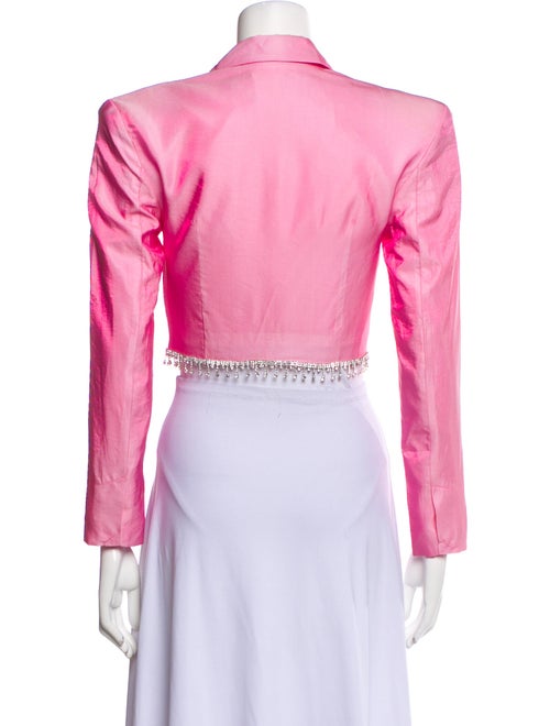 ROTATE Birger Christensen Plunge Neckline Long Sleeve Crop Top