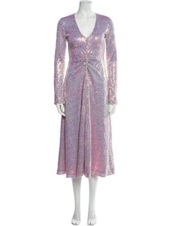 ROTATE Birger Christensen V-Neck Long Dress