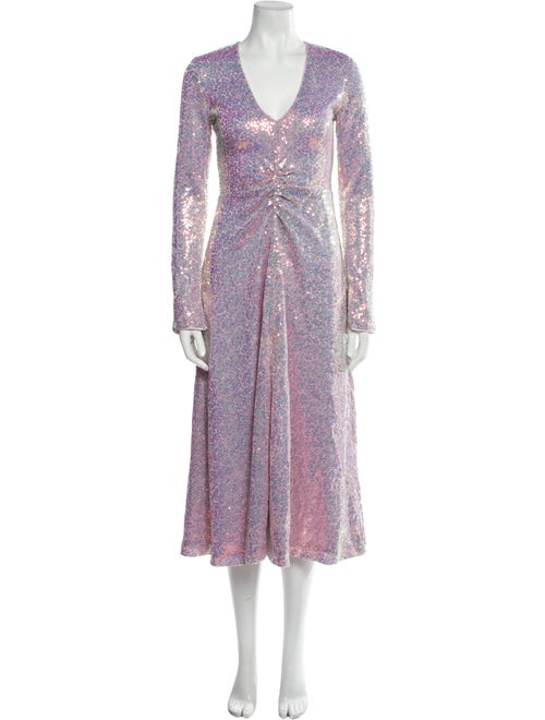 ROTATE Birger Christensen V-Neck Long Dress