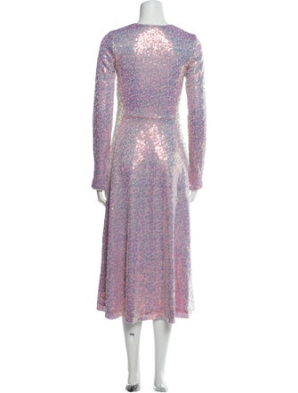 ROTATE Birger Christensen V-Neck Long Dress