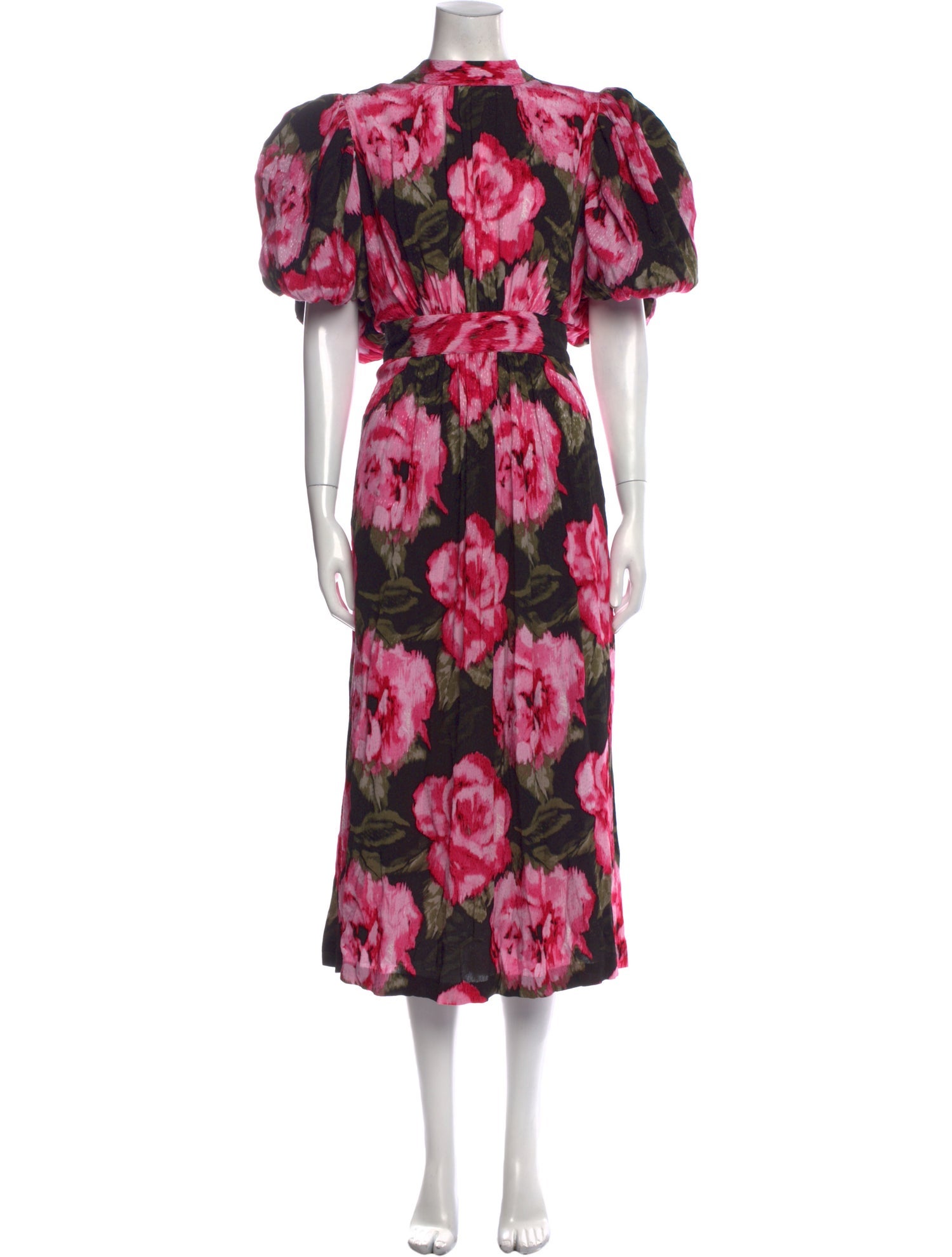 ROTATE Birger Christensen Floral Print Long Dress