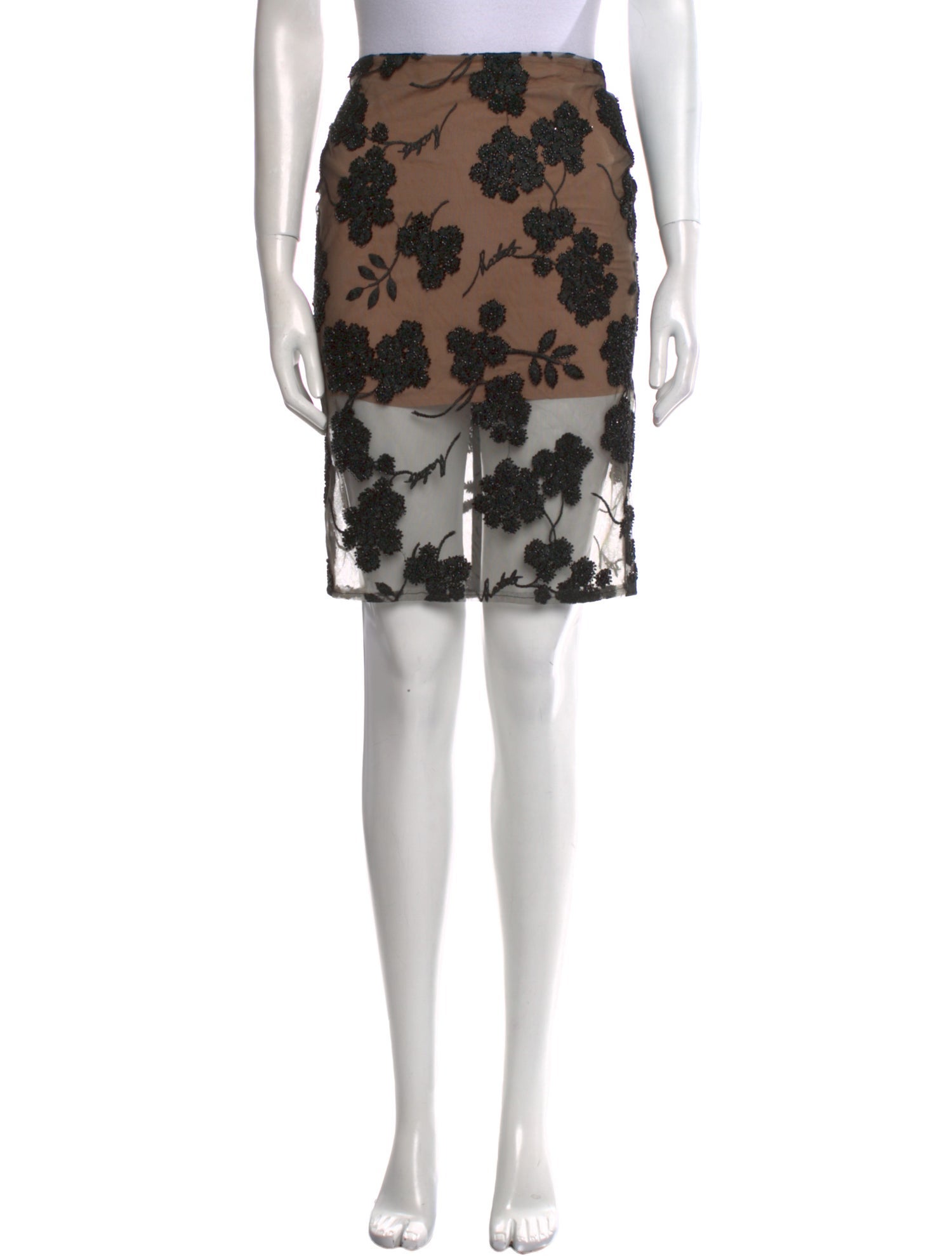 ROTATE Birger Christensen Lace Pattern Knee-Length Skirt