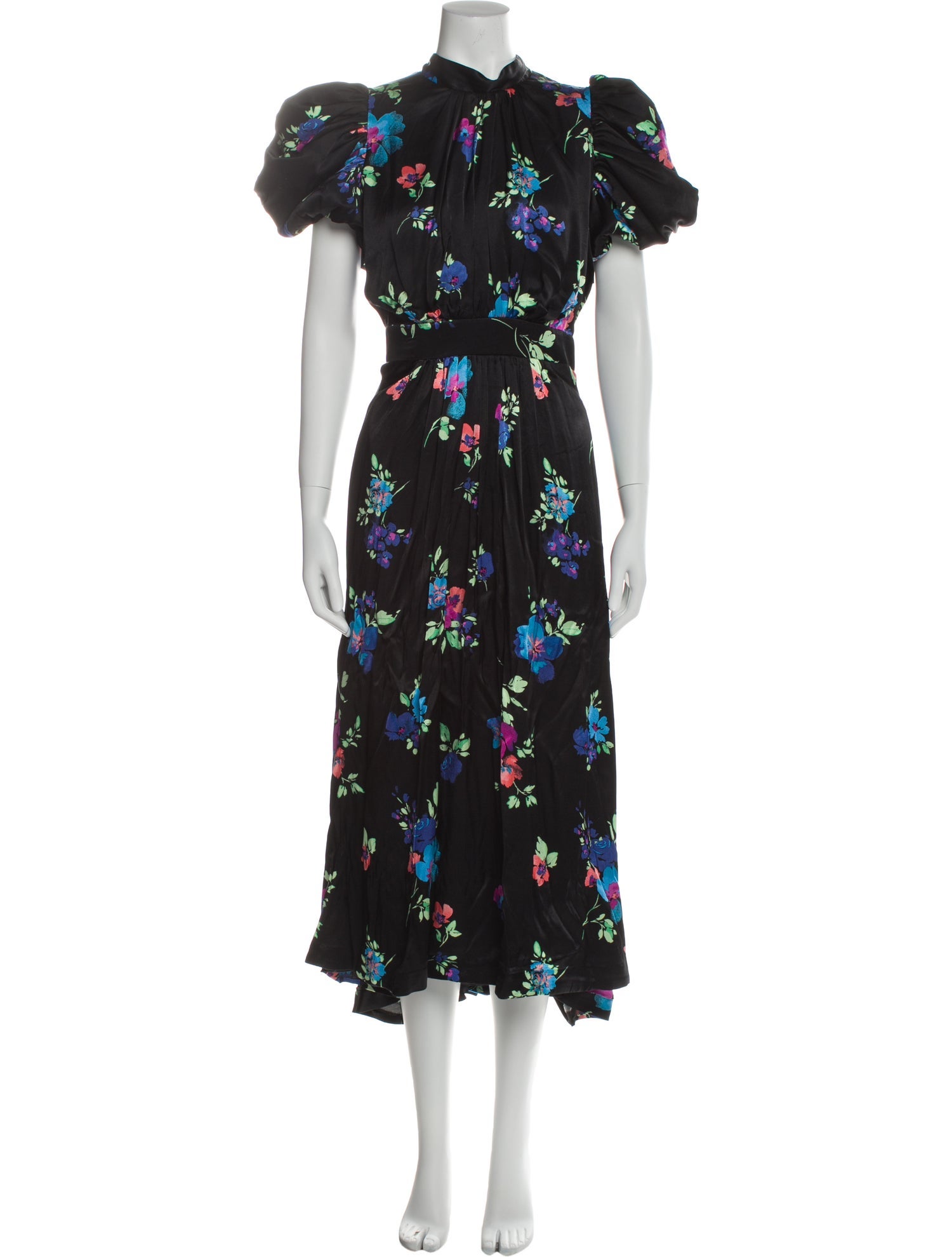 ROTATE Birger Christensen Floral Print Long Dress
