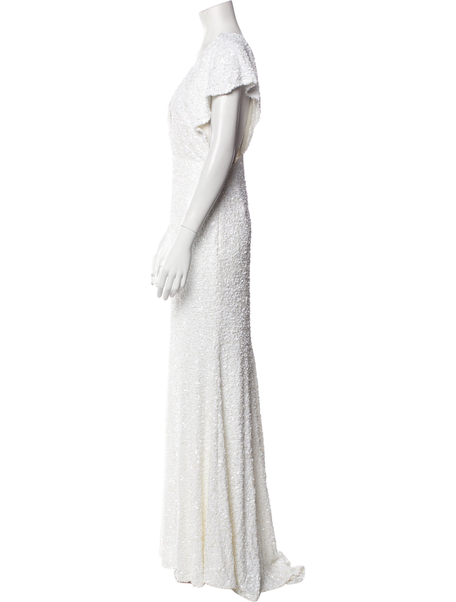 ROTATE Birger Christensen Plunge Neckline Long Dress