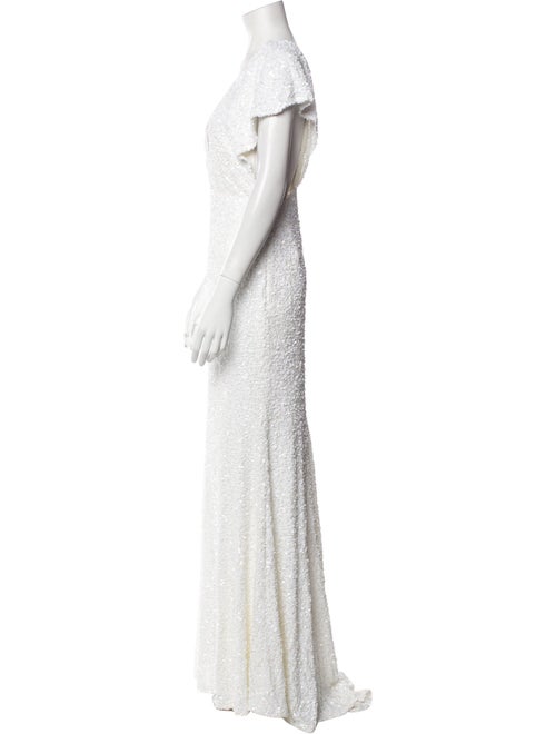 ROTATE Birger Christensen Plunge Neckline Long Dress