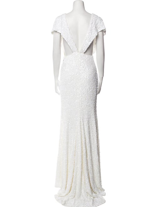 ROTATE Birger Christensen Plunge Neckline Long Dress