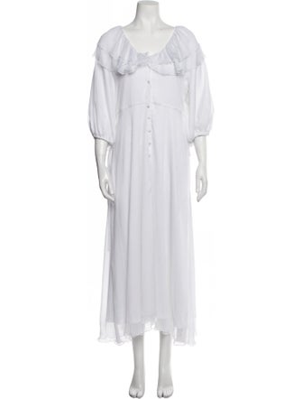 ROTATE Birger Christensen Scoop Neck Long Dress