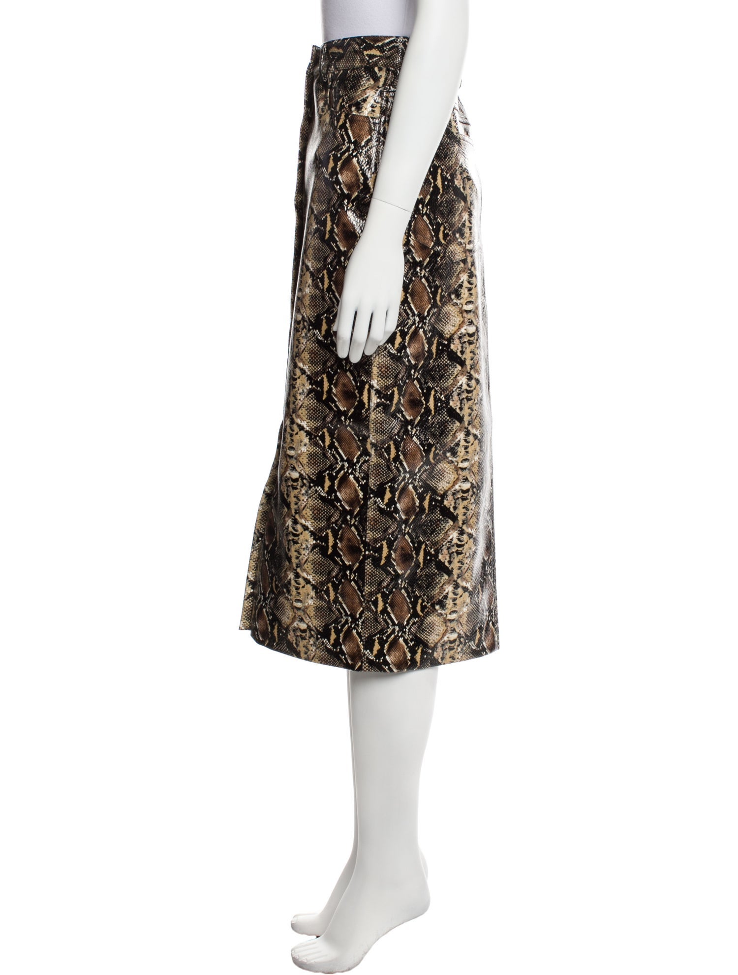 ROTATE Birger Christensen Animal Print Midi Length Skirt