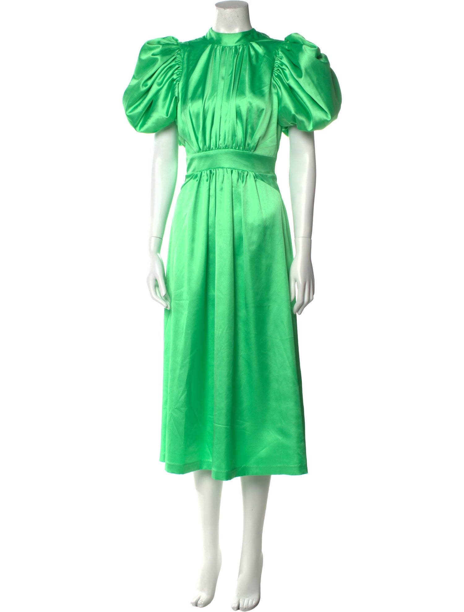 ROTATE Birger Christensen Mock Neck Midi Length Dress