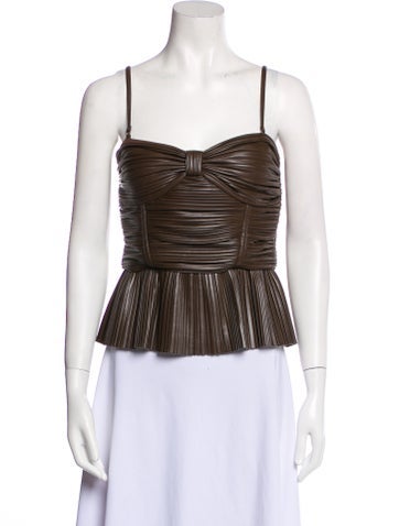 Rotate Birger Christensen Tops Square Neckline Sleeveless Crop Top M