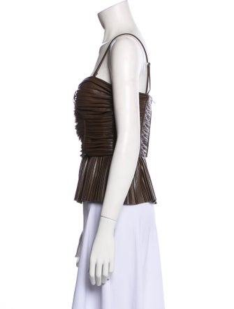 ROTATE Birger Christensen Square Neckline Sleeveless Crop Top