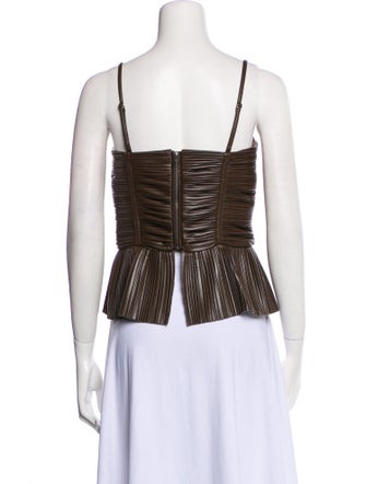 ROTATE Birger Christensen Square Neckline Sleeveless Crop Top