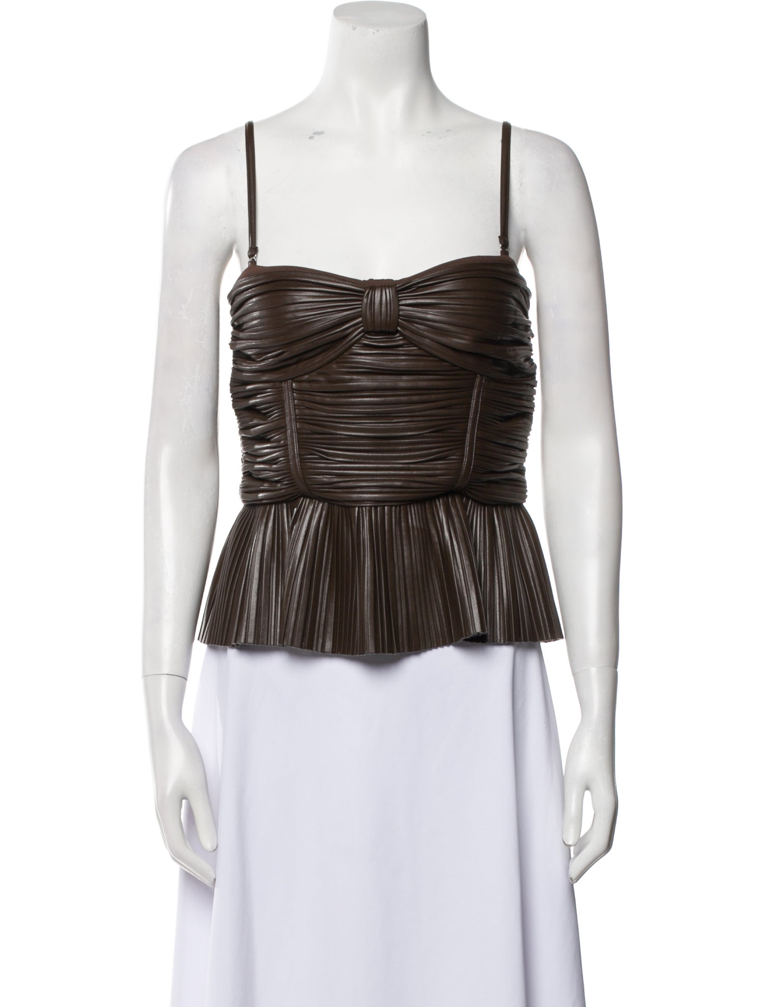 ROTATE Birger Christensen Square Neckline Sleeveless Crop Top