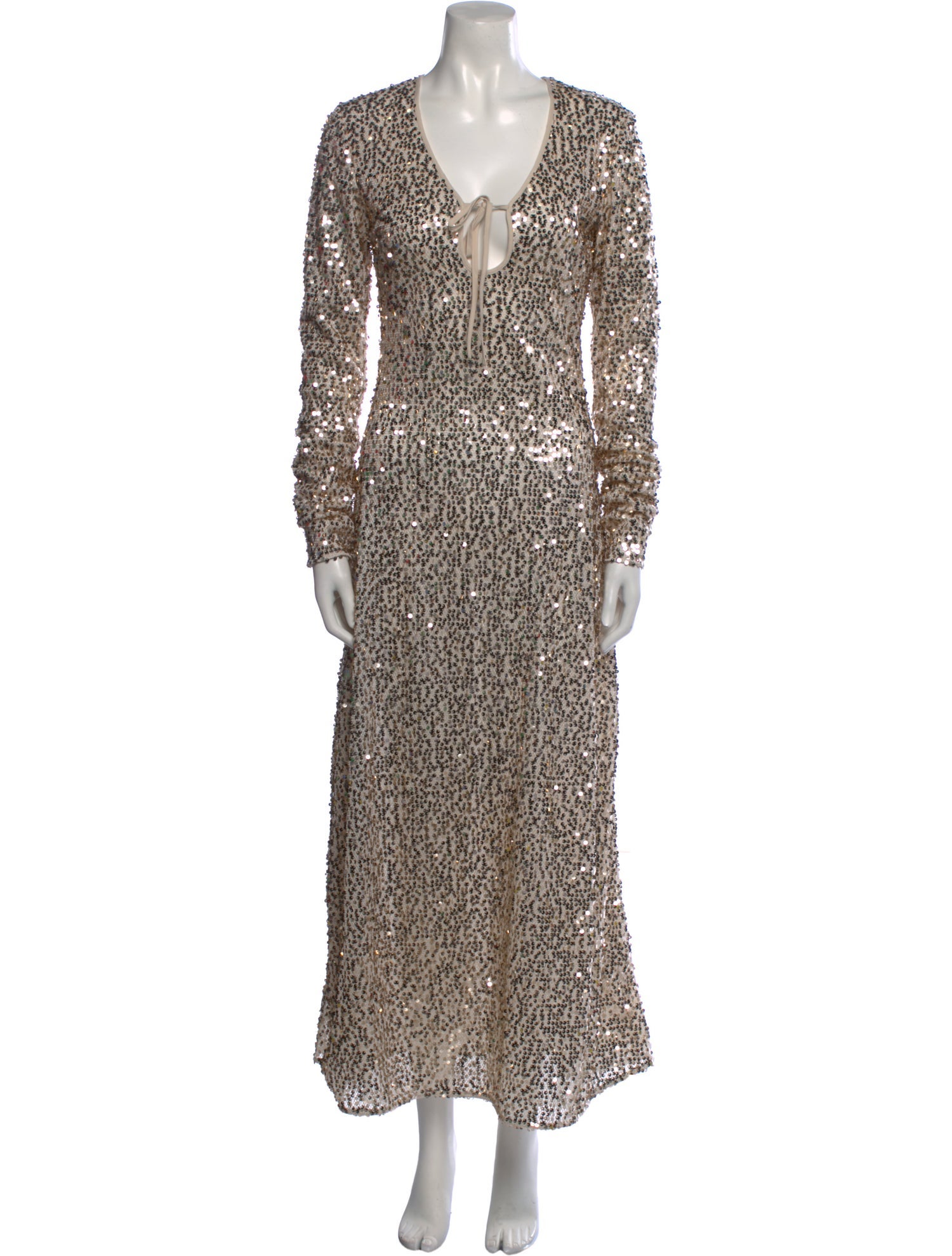 ROTATE Birger Christensen V-Neck Long Dress