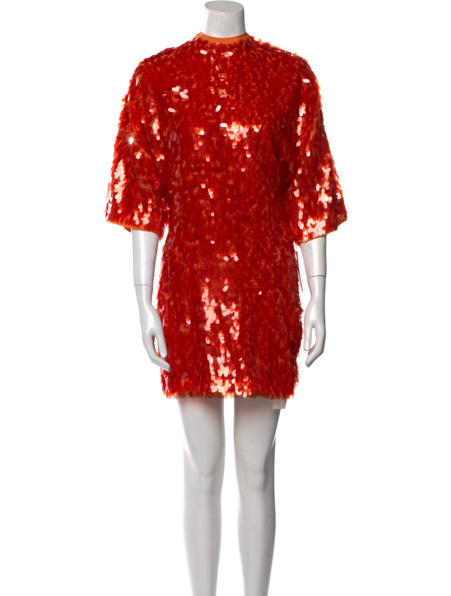 ROTATE Birger Christensen Lace Pattern Mini Dress w/ Tags - Orange