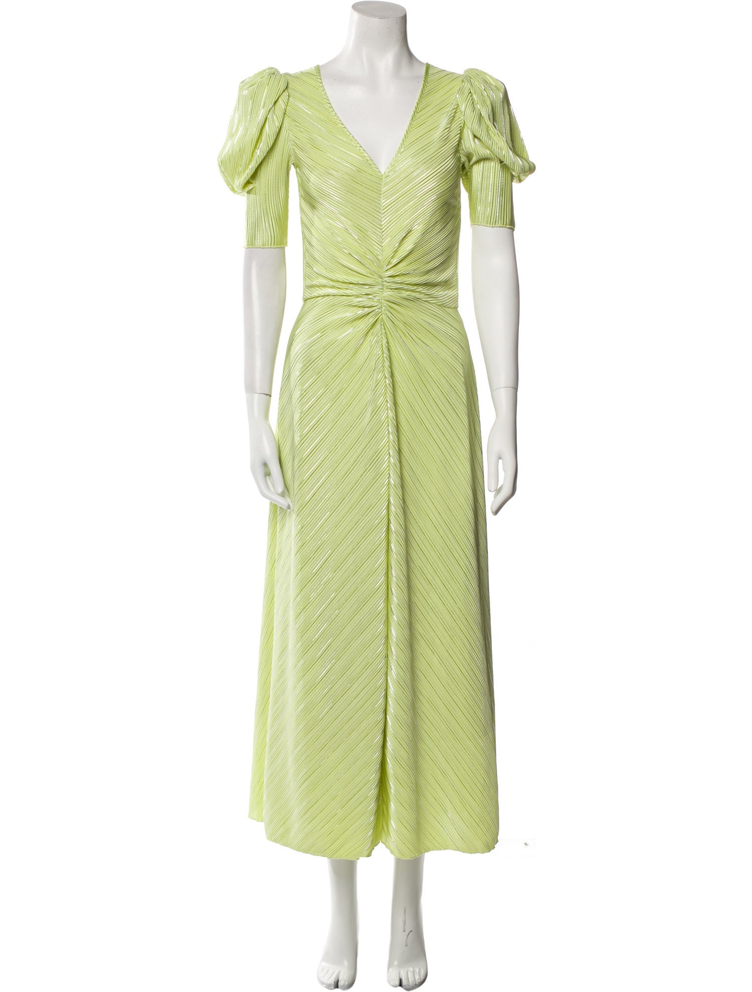 ROTATE Birger Christensen V-Neck Midi Length Dress