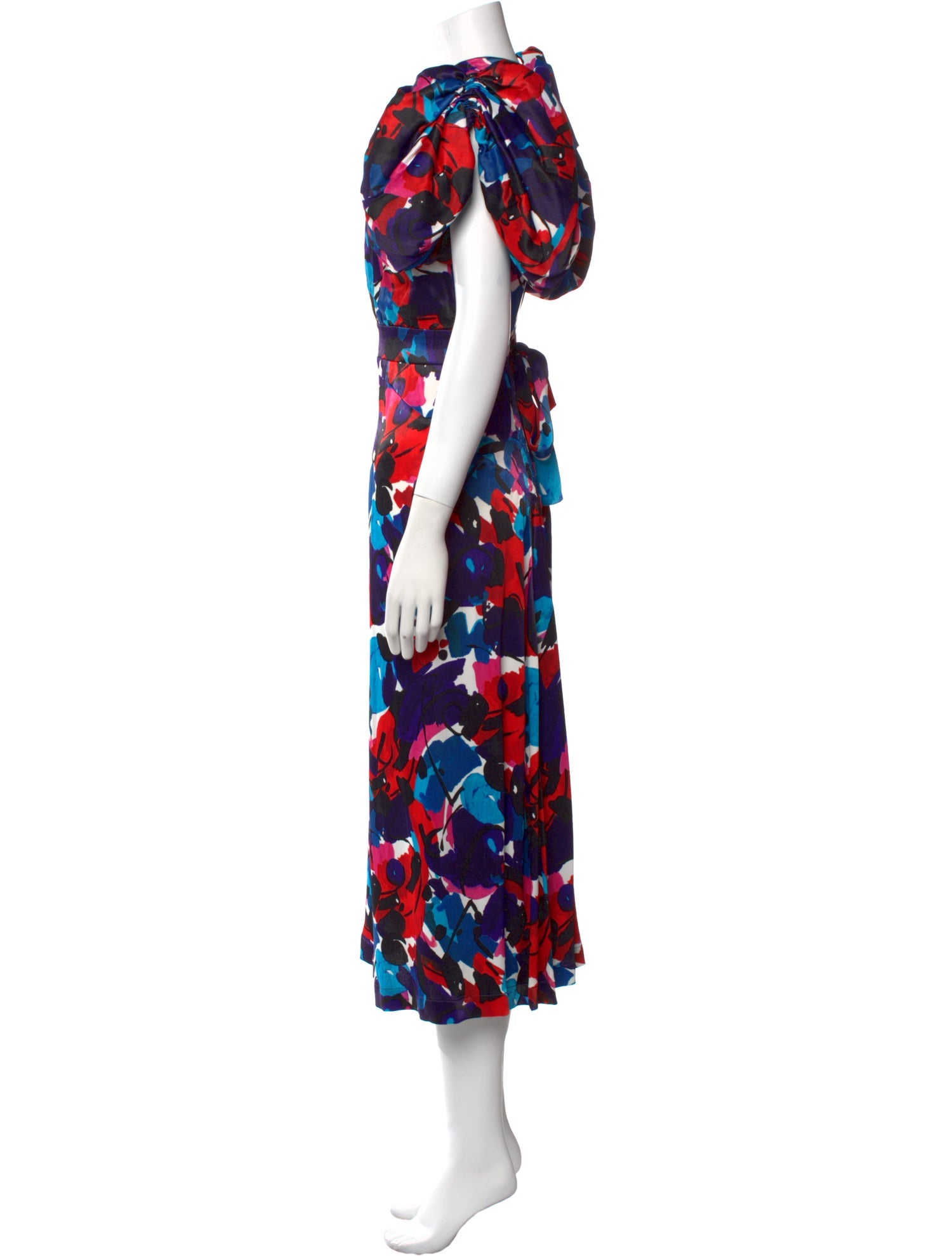 ROTATE Birger Christensen Floral Print Long Dress