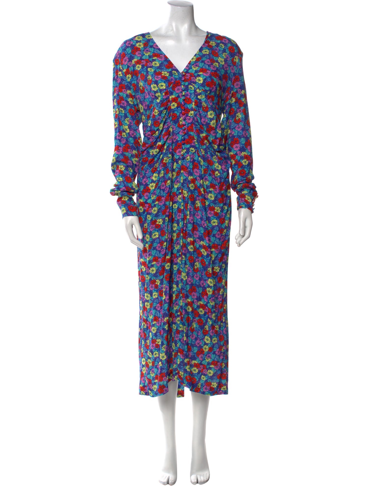 ROTATE Birger Christensen Floral Print Long Dress