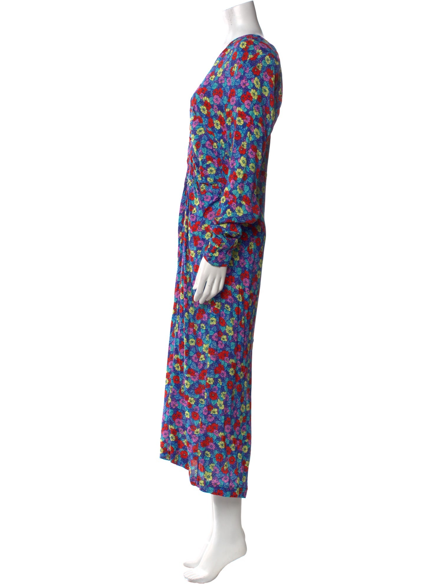 ROTATE Birger Christensen Floral Print Long Dress