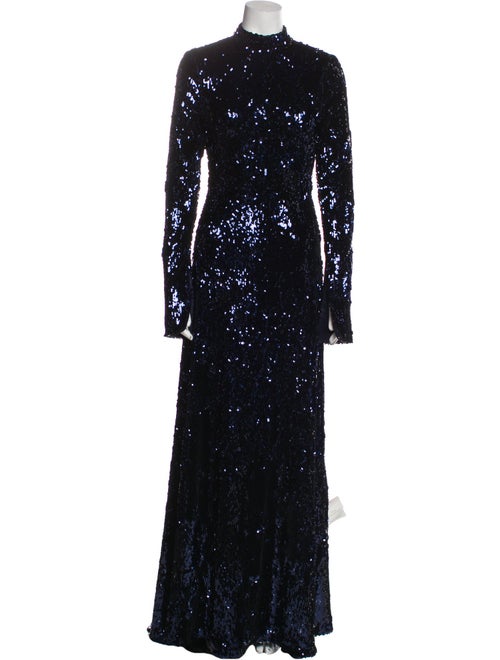 ROTATE Birger Christensen Mock Neck Long Dress