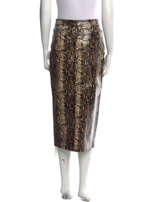 ROTATE Birger Christensen Animal Print Midi Length Skirt