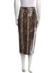 ROTATE Birger Christensen Animal Print Midi Length Skirt
