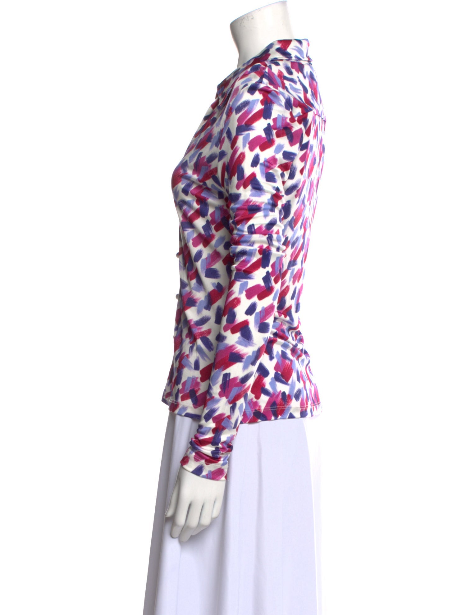 ROTATE Birger Christensen Printed V-Neck Blouse w/ Tags