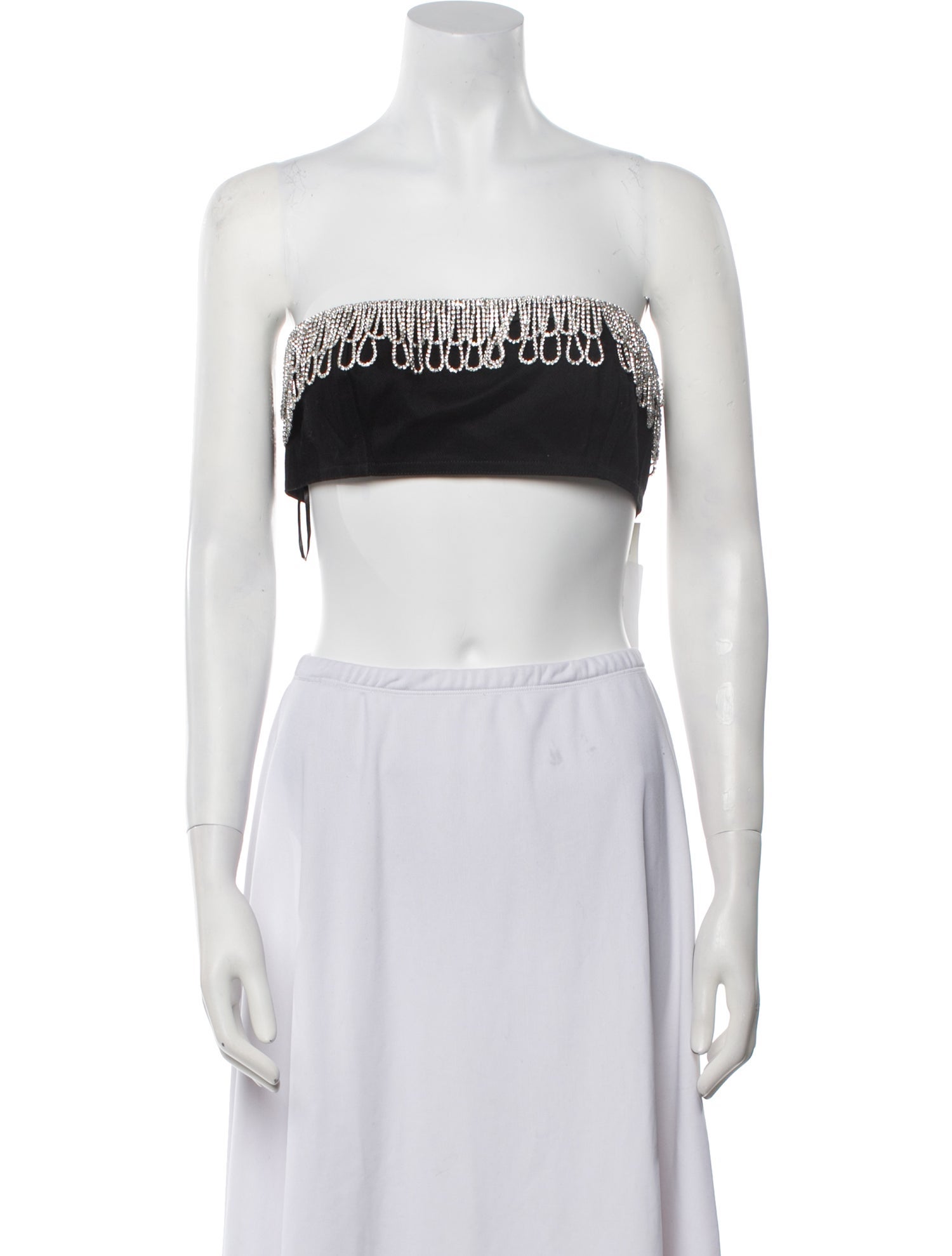 ROTATE Birger Christensen Faux Leather Strapless Crop Top w/ Tags