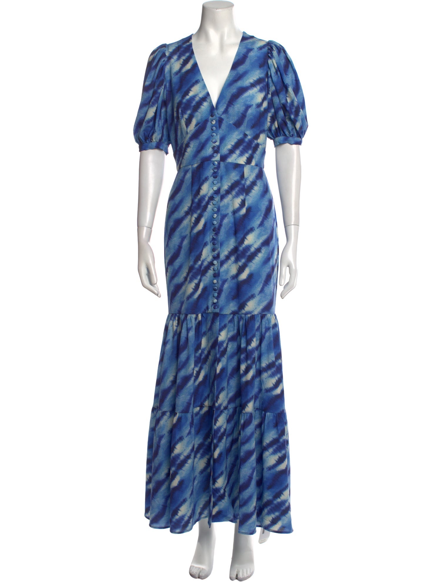ROTATE Birger Christensen Tie-Dye Print Long Dress w/ Tags