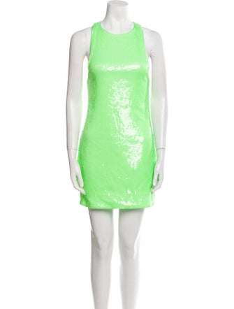 ROTATE Birger Christensen Scoop Neck Mini Dress