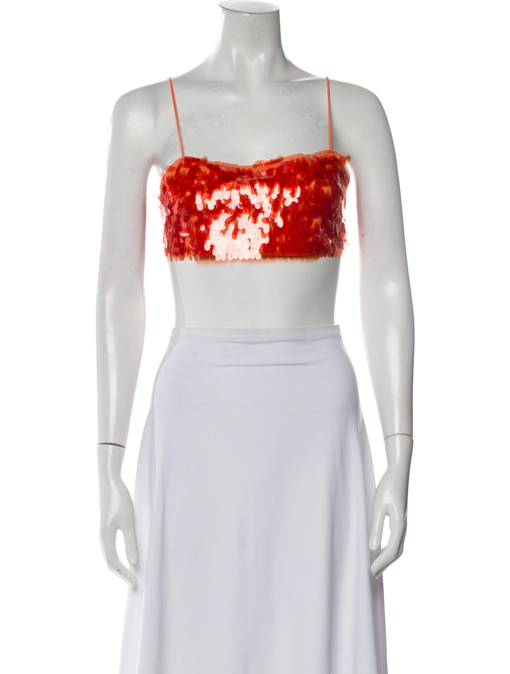 ROTATE Birger Christensen Printed Square Neckline Crop Top