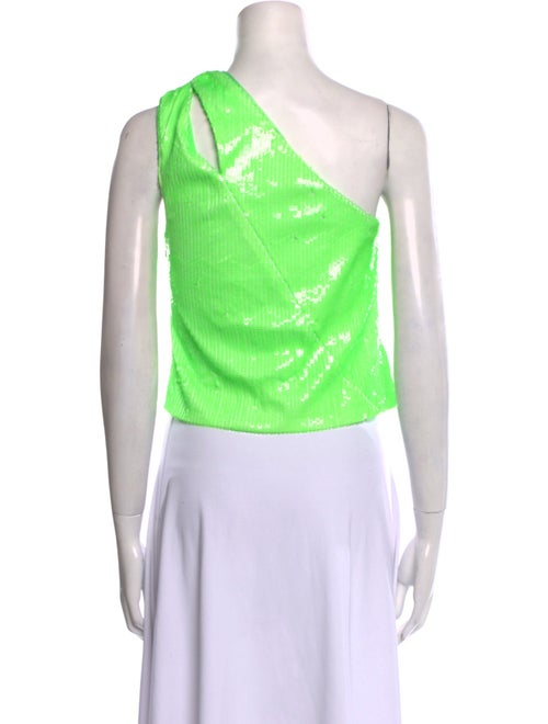 ROTATE Birger Christensen One-Shoulder Sleeveless Crop Top