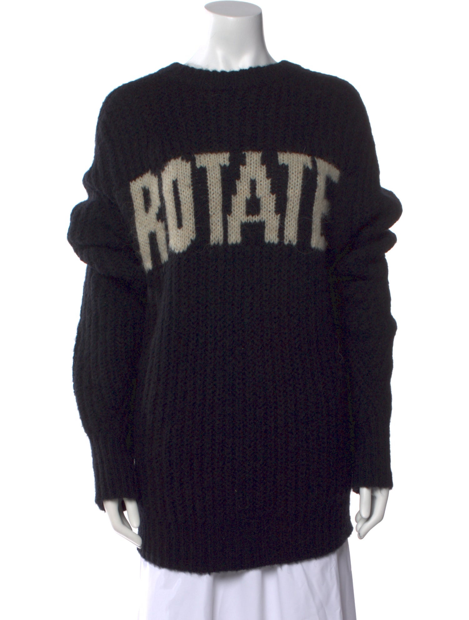 ROTATE Birger Christensen Wool Graphic Print Sweater