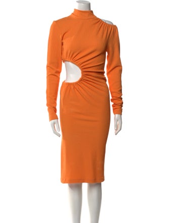ROTATE Birger Christensen Turtleneck Midi Length Dress