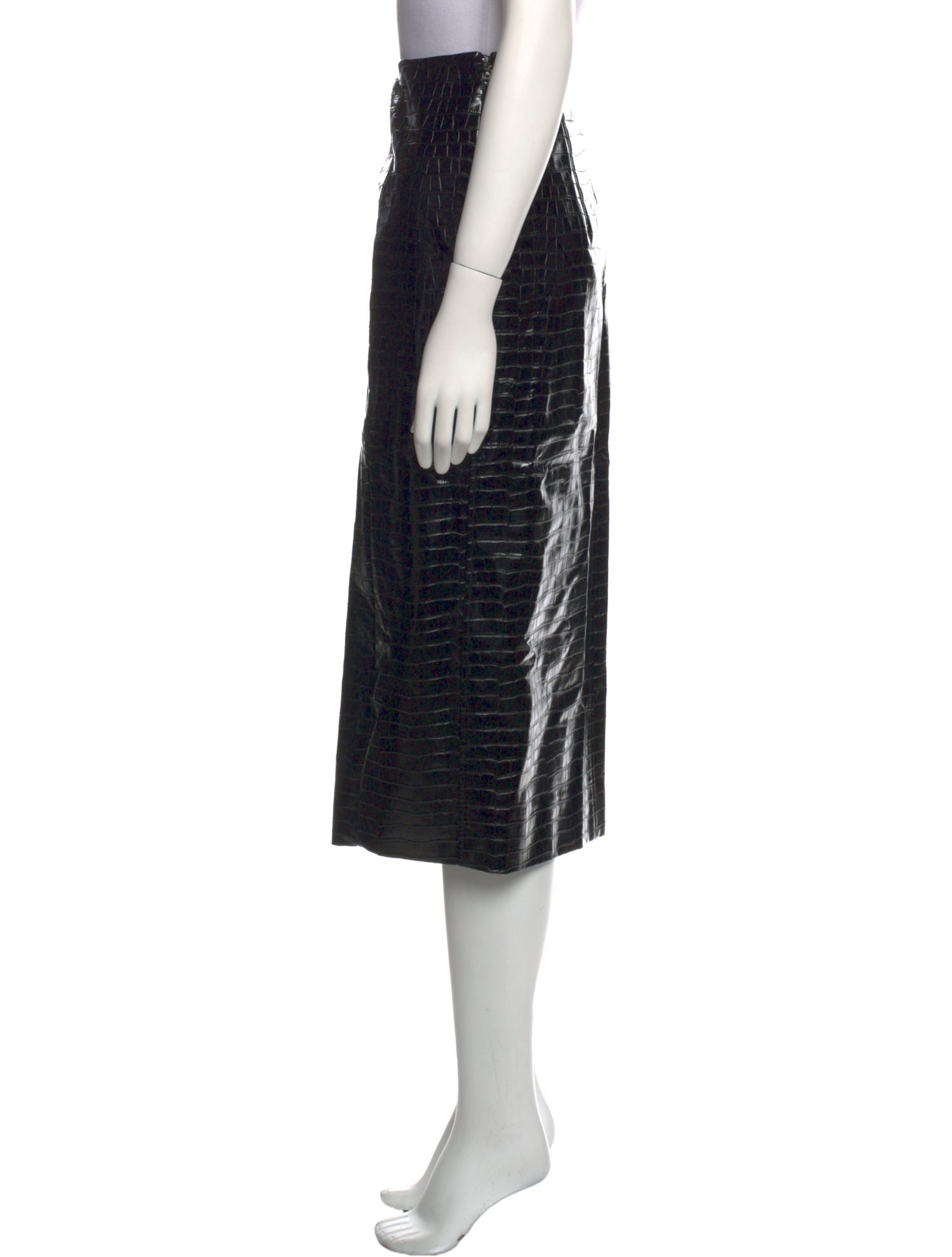 ROTATE Birger Christensen Faux Leather Midi Length Skirt