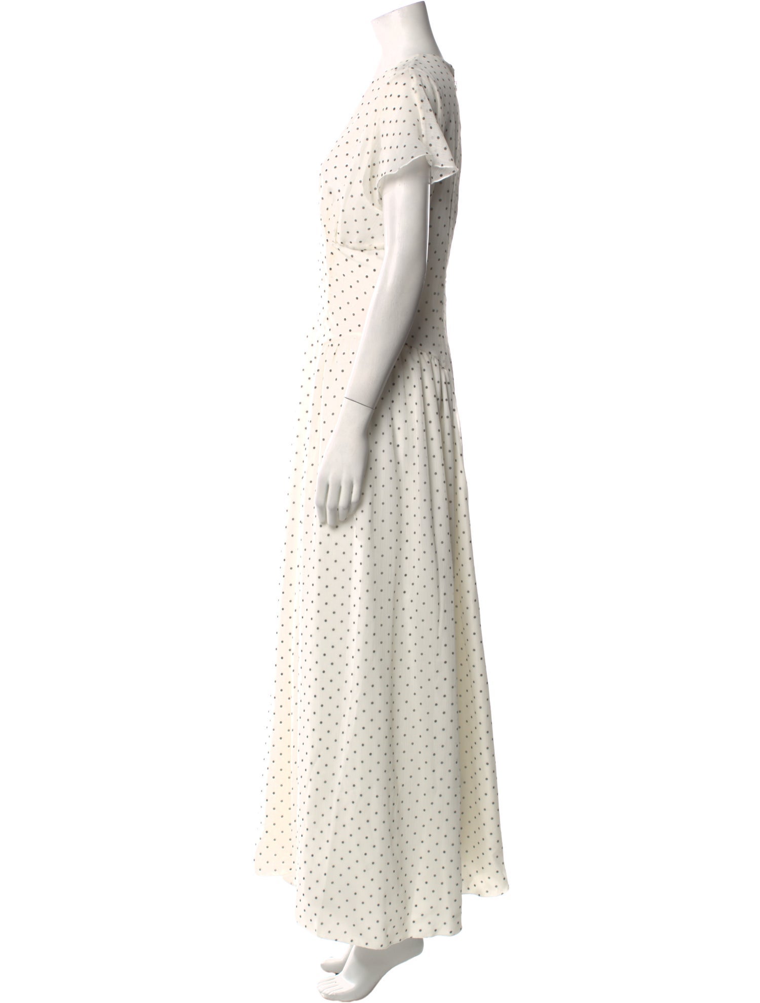 ROTATE Birger Christensen Polka Dot Print Long Dress w/ Tags