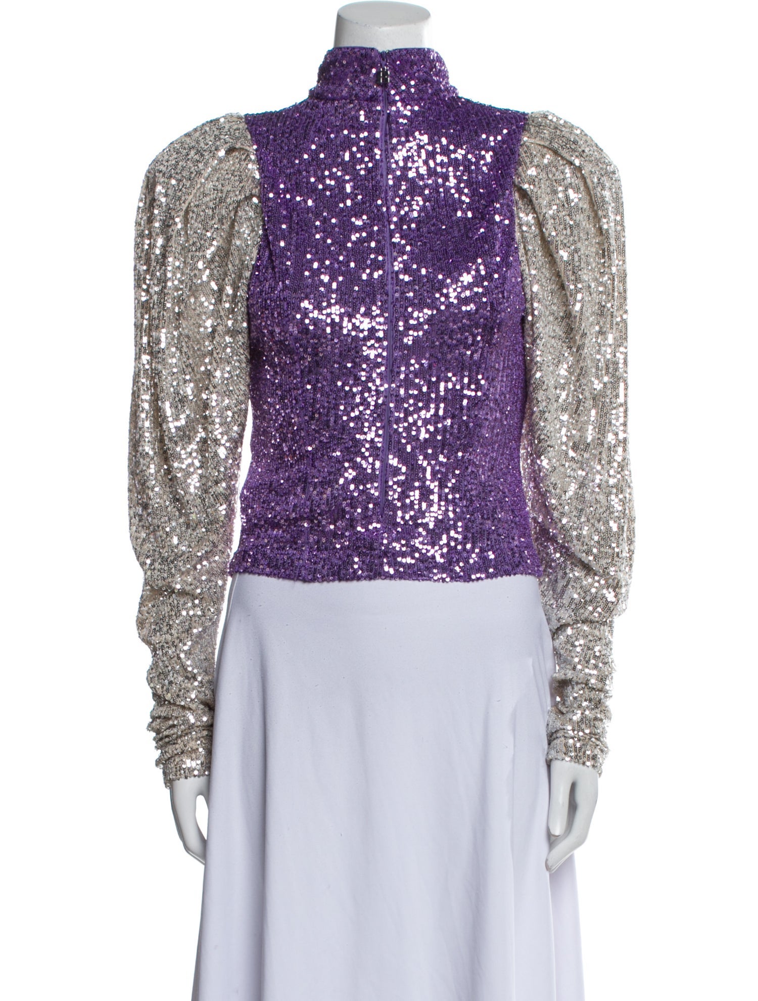 ROTATE Birger Christensen Mock Neck Long Sleeve Sweatshirt