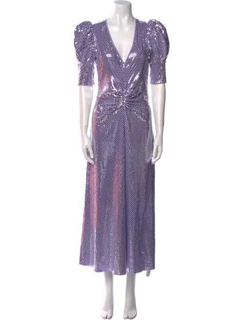 ROTATE Birger Christensen Patterned Midi Length Dress