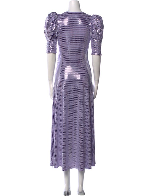 ROTATE Birger Christensen Patterned Midi Length Dress