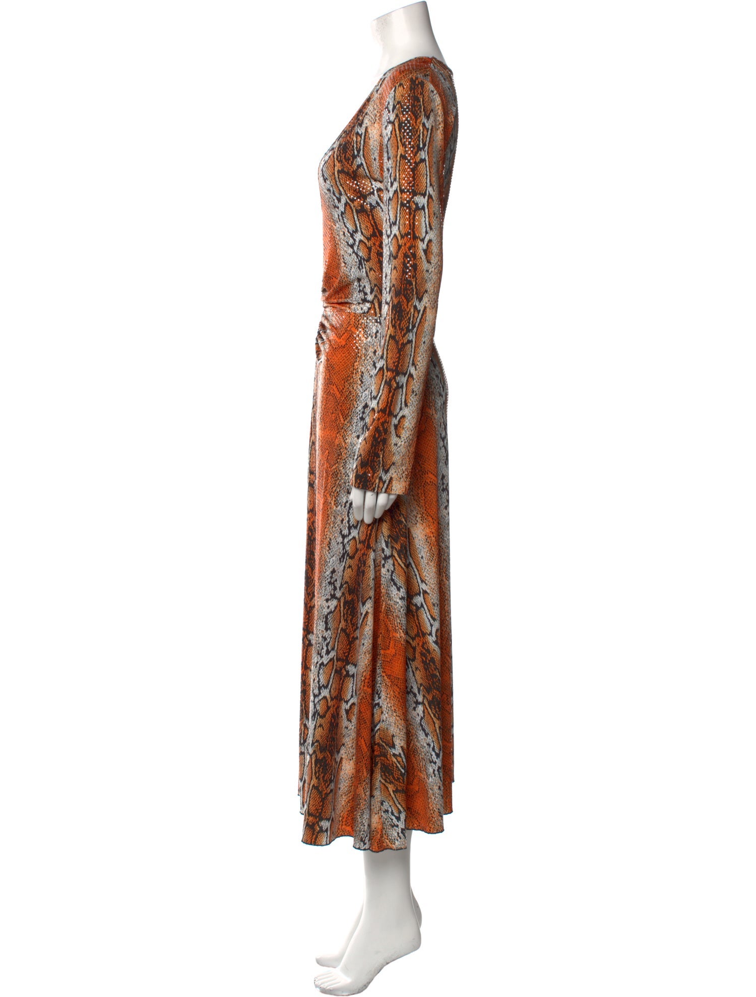ROTATE Birger Christensen Animal Print Long Dress