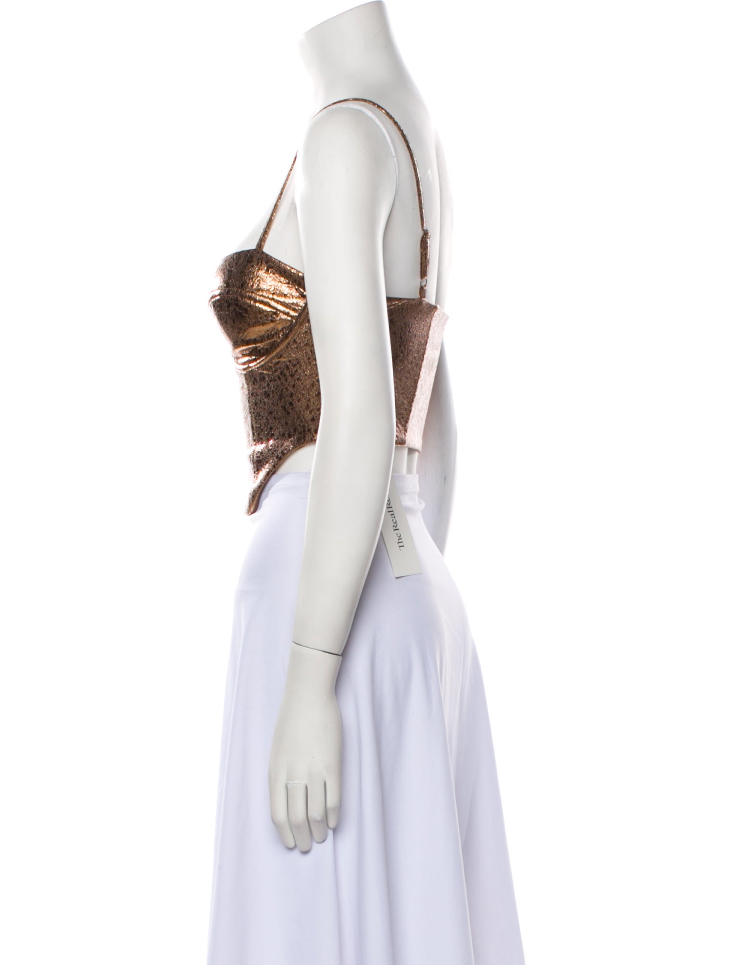 ROTATE Birger Christensen Square Neckline Sleeveless Crop Top